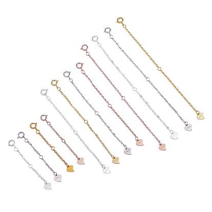 12 удлиняющая цепочка с пряжкой-лобстером, удлинительные цепи из стерлингового серебра, ожерелье, браслет, ножной браслет, съемные удлинители цепи, подвески для аксессуаров для изготовления ювелирных изделий своими руками