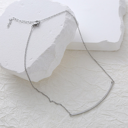 Минималистичные элегантные ожерелья из нержавеющей стали с изогнутой планкой для женщин