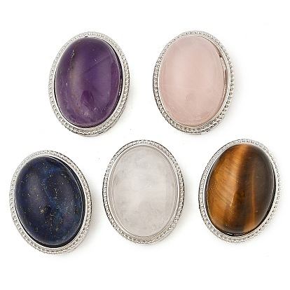 Многожильные звенья из природного камня, овальные, без кадмия и без свинца, платина