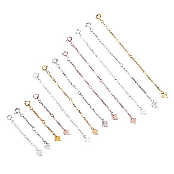 12 удлиняющая цепочка с пряжкой-лобстером, удлинительные цепи из стерлингового серебра, ожерелье, браслет, ножной браслет, съемные удлинители цепи, подвески для аксессуаров для изготовления ювелирных изделий своими руками