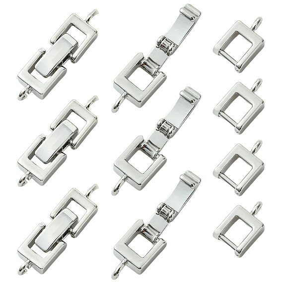 10шт. стойка с покрытием латунью, застежки-скобы, долговечный, без свинца и без кадмия, прямоугольные