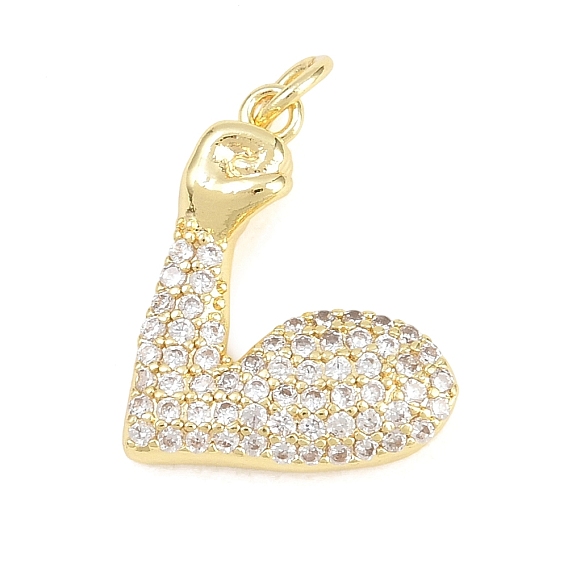 Латунные микропаве прозрачные подвески с фианитом, мускулистые амулеты, долговечный, стойки покрытие, без свинца и без кадмия