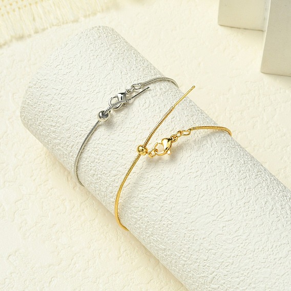 Стойка покрытие латунь змейка цепь регулируемый слайдер браслеты изготовление для женщин, без кадмия и без свинца