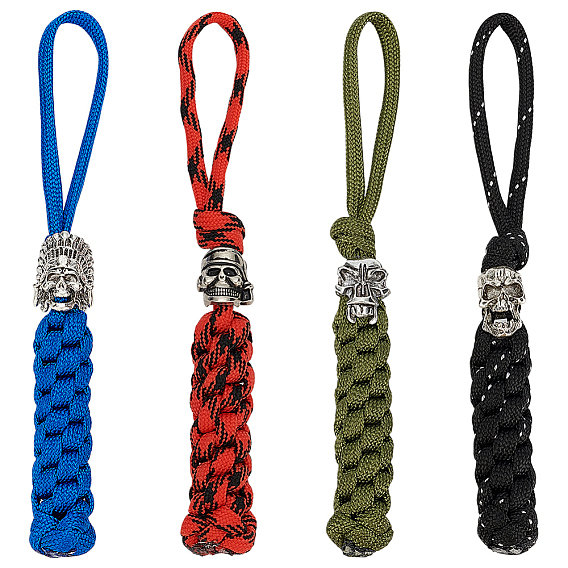 4шт полиэстер и спандекс шнур веревки брелок карабин, со сплавочной фурнитурой