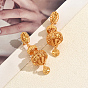 Geometric Lantern Alloy Tassel Dangle Stud Earrings for Women Party and Festive Wear