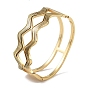 304 Stainless Steel Hollow Wavy Hinged Bangles for Women
