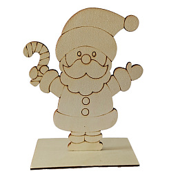 Unfinished Wooden Santa Claus, for DIY Hand Painting Crafts, Christmas Tabletop Ornament
