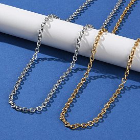 Ion Plating(IP) 304 Stainless Steel Cable Chain Necklaces for Women Men