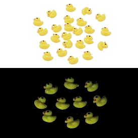 Luminous Resin Decoden Cabochons, Glow in the Dark, Duck