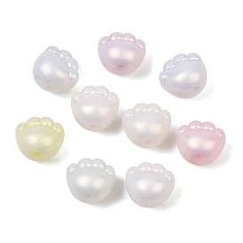Perles acryliques opaques, éclat doré, empreinte de patte