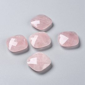 Природного розового кварца кабошонов, граненые квадратные