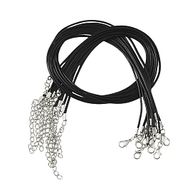 Воском хлопка ожерелье шнура решений, с сплава Lobster Claw застежками и конечных железными цепями, без никеля , платина