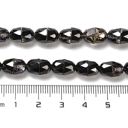 Electroplate Glass Beads Strands, Faceted, Bell