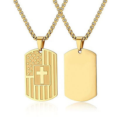 304 Подвеска-крест из нержавеющей стали в виде американского флага для мужчин