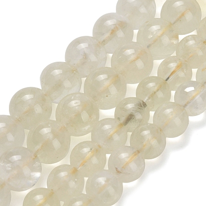 Нити из натуральных бусин лимонного кварца (обработанных нагреванием), круглые