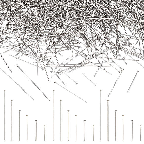 1200 шт 6 стили 304 штифты с плоской головкой из нержавеющей стали