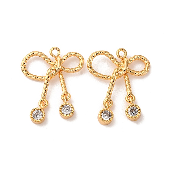 Латунные микро проложить кубического циркония подвески, бантом, долговечный, без никеля 