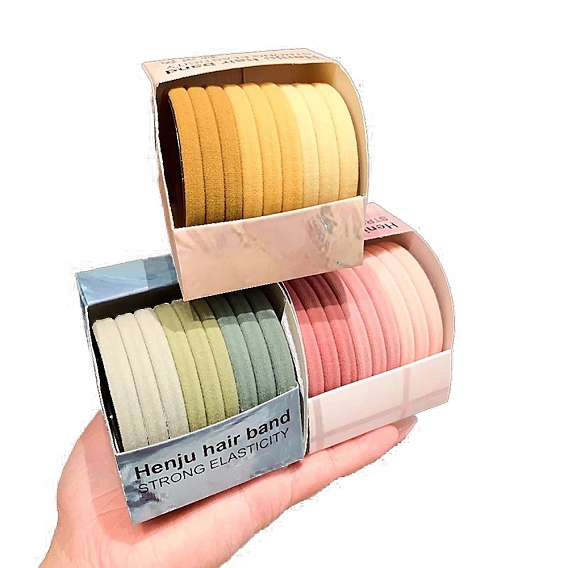 9Pcs Elastic Fibers Hair Ties