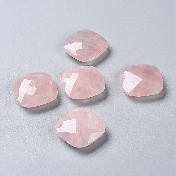 Природного розового кварца кабошонов, граненые квадратные