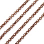 Iron Rolo Chains, Belcher Chain, Unwelded, with Spool, 2.5x1mm, about 328.08 Feet(100m)/roll