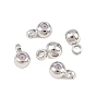 SHEGRACE Brass Tube Bails, Loop Bail, Stopper Beads, with Rubber inside, Bail Beads, Cadmium Free & Nickel Free & Lead Free