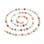 Handmade Acrylic Beaded Chains, with Brass Findings, Transparent Bicone, Soldered, Golden