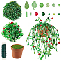 Kits para hacer expositores, 35m alambre de hierro pintado, colgantes y cuentas de vidrio, Macetas de plástico en forma de columna