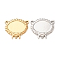 304 Stainless Steel Connector Charms, Oval Bezel Trays with Crescent Moon Links, Ion Plating(IP), Long-Lasting Plated