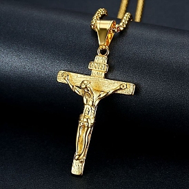 Easter Titanium Steel Pendant Necklace, Cross