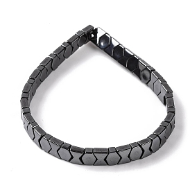 Женские эластичные браслеты из синтетических немагнитных гематитовых бусин в форме песочных часов и шестиугольников