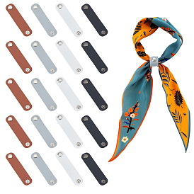 20 шт 4 цвета pu кожаный шарф клипсы, овальные