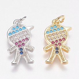 Латунные микро проложить кубического циркония подвески, мальчик