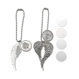 2 стиль тибетский стиль сплав термоперенос сублимация подвеска пустая подвеска украшения, с алюминиевой фурнитурой, крылья ангела автомобильный брелок орнамент украшение