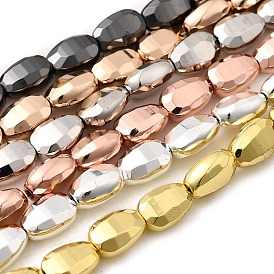 Стеклянные бусины с гальваническим покрытием , teadrop, граненые