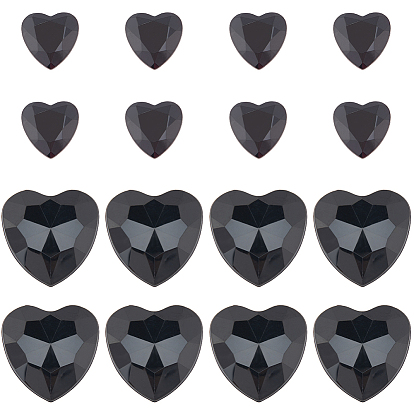 200шт 2 стиль акриловые стразы кабошоны, плоская задняя и задняя, граненые, сердце