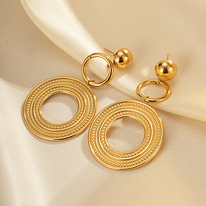 Преувеличенные 304 серьги-гвоздики из нержавеющей стали, плоско-круглые