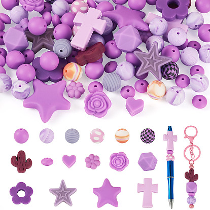 92 шт. прозрачные силиконовые фокусные бусины, разнообразные