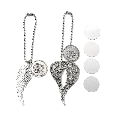 2 стиль тибетский стиль сплав термоперенос сублимация подвеска пустая подвеска украшения, с алюминиевой фурнитурой, крылья ангела автомобильный брелок орнамент украшение