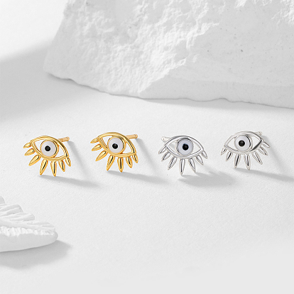 Elegant Minimalist S925 Sterling Silver Eye Stud Earrings