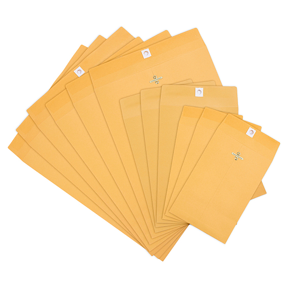 54 piezas 4 estilos de sobres de papel kraft para almacenar, envío, Rectángulo