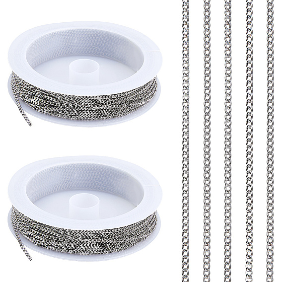 20m 304 chaînes gourmettes en acier inoxydable, soudé