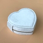 Heart Velvet Jewelry Organizer Zipper Boxes, Portable Travel Jewelry Case, for Earrings, Necklaces, Rings