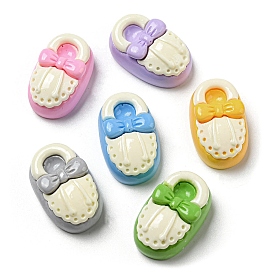 Cartoon Mini Shoes Opaque Resin Cabochons, for Jewelry Making, Flat Back