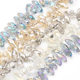 Eletroplated Glass Beads, Faceted, Drop