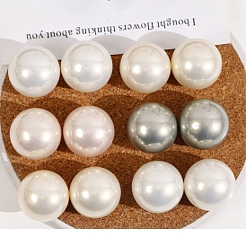Acrylic Beads, Imitation Pearl, Half Drilled, Half Round