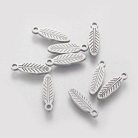 201 Stainless Steel Charms, Leaf