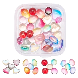40 pcs 4 estilo cabujones de vidrio transparente, formas mixtas