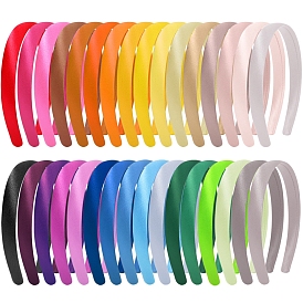 Solid Color Satin Cloth Hair Bands, Hair Accessories for Girls