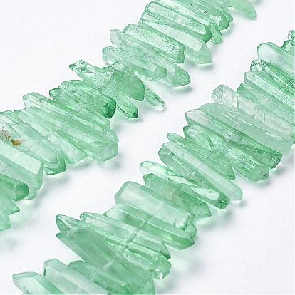 Natural Quartz Crystal Points Beads Strands, Dyed, Nuggets