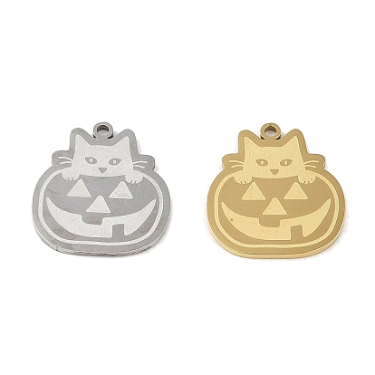 Хэллоуин 201 из нержавеющей стали подвески, оберег кота из тыквы